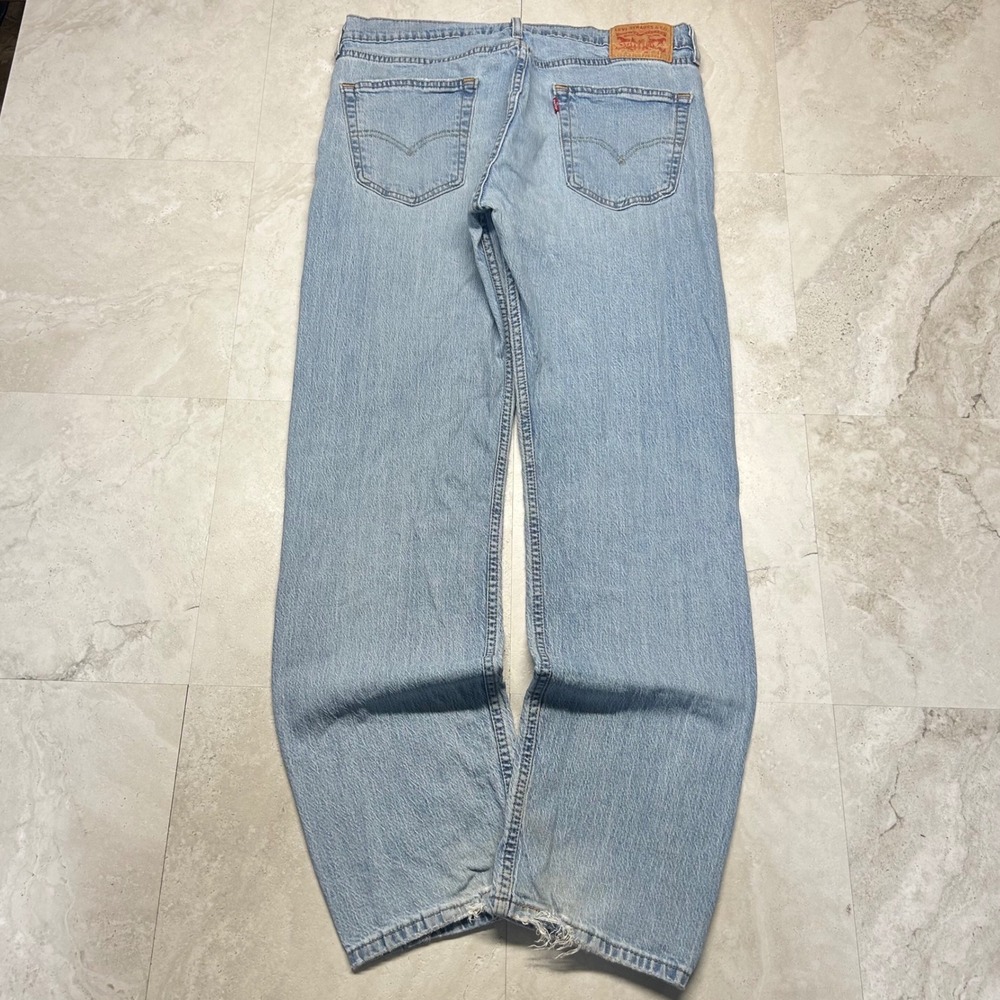 Levi's 505 Regular Fit Light Wash Blue Jeans Mens 33x32 Straight Leg Denim 00505